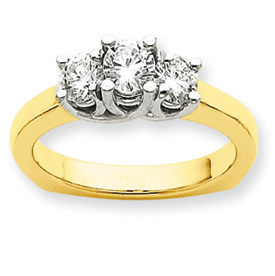 Picture of 14k Two-tone AA Diamond three stone ring