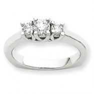 Picture of 14k White Gold AA Diamond three stone ring