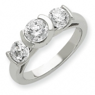 Picture of 14k White Gold AA Diamond three stone ring