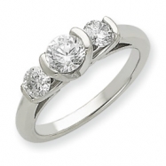 Picture of 14k White Gold AA Diamond three stone ring