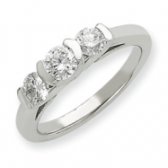 Picture of 14k White Gold AA Diamond three stone ring