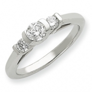Picture of 14k White Gold AA Diamond three stone ring