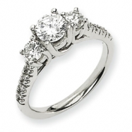 Picture of 14k White Gold AA Diamond three stone ring