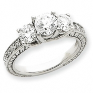 Picture of 14k White Gold AA Diamond three stone ring