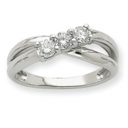 Picture of 14k White Gold AA Diamond three stone ring