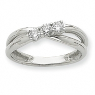 Picture of 14k White Gold AA Diamond three stone ring