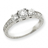 Picture of 14k White Gold AA Diamond three stone ring