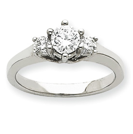 Picture of 14k White Gold AA Diamond three stone ring