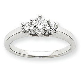 Picture of 14k White Gold AA Diamond three stone ring