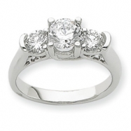 Picture of 14k White Gold AA Diamond three stone ring