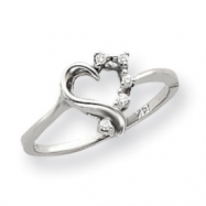 Picture of 14k White Gold AA Diamond heart ring