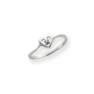 Picture of 14k White Gold AAA Diamond heart ring