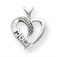 Picture of 14k White Gold A Diamond mom pendant