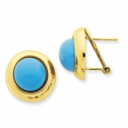 Picture of 14k Omega Clip Turquoise Earrings