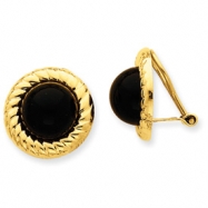 Picture of 14k Omega Clip Non-Pierced Onyx Earrings