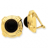 Picture of 14k Omega Clip Onyx Non-pierced Earrings