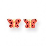 Picture of 14k Pink Enameled Butterfly Earrings