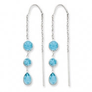 Picture of 14k White Gold Blue Topaz Dangle U Wire Earrings