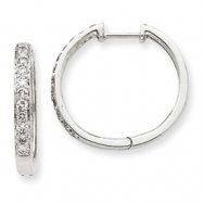 Picture of 14k White Gold Diamond Hoop Earrings