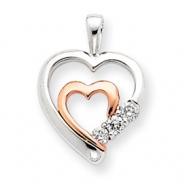 Picture of 14k Two-tone Diamond Heart Pendant