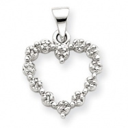 Picture of 14k White Gold Diamond Heart Pendant