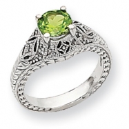 Picture of 10k White Gold Diamond and Peridot Ring
