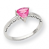 Picture of 10k White Gold Created Pink Sapphire Ring