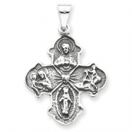 Picture of Sterling Silver Antiqued 4-way Medal