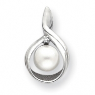 Picture of 14k White Gold 7mm Pearl A Diamond pendant