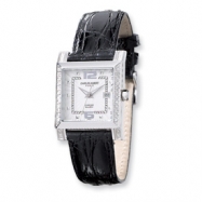 Ladies Charles Hubert Diamond Bezel Black Leather Band Watch ring Picture of Ladies Charles Hubert Diamond Bezel Black Leather Band Watch ring