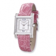 Ladies Charles Hubert Diamond Bezel Pink Leather Band Watch ring Picture of Ladies Charles Hubert Diamond Bezel Pink Leather Band Watch ring