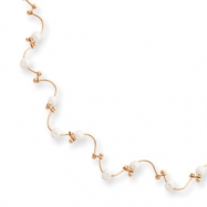 Picture of 16in Gold-plated Floating Pearl Wave Necklace chain