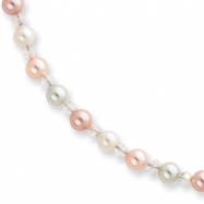 Picture of 16in Multicolored Glass Pearl Necklace chain