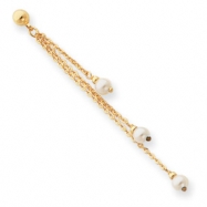 Picture of Gold-plated Small White Glass Pearl Drop Earrings