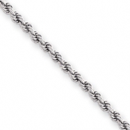 Picture of 18in Rhodium-plated 3mm Diamond Cut French Rope Chain