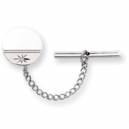 Picture of Rhodium-plated .01 Ct. Diamond Polished Florentined Tie Tack