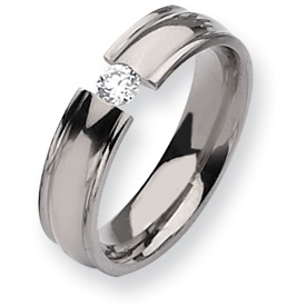 Picture of Titanium 6mm 0.25ct. Diamond Band ring