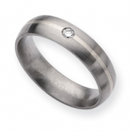 Picture of Titanium 6mm Diamond Brushed Band ring