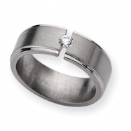 Picture of Titanium 8mm Diamond Brushed and Polished Band ring