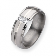 Picture of Titanium 8mm Diamond Polished Band ring