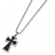 Picture of Stainless Steel Carbon Fiber Cross Necklace chain