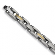 Picture of Stainless Steel 14k Gold Inlay Bracelet