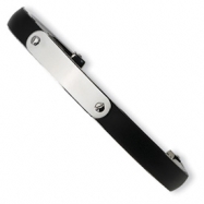 Picture of Stainless Steel Black Rubber Hinged Bangle