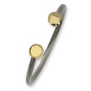 Picture of Stainless Steel Gold Accent Cuff Bangle