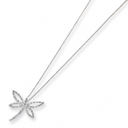 Picture of 14k White Gold Diamond Fascination 18in Dragonfly Necklace
