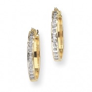 Picture of 14k Diamond Fascination Round Hinged Hoop Earrings