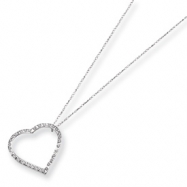 Picture of 14k White Gold Diamond Fascination 18in Large Heart Necklace