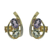 Picture of Multicolor Stone Diamond Earrings