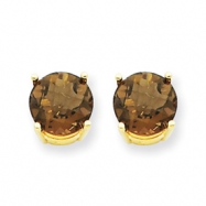 Picture of 14k 7mm Round Smokey Quartz Earring