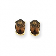 Picture of 14k 6x4 Oval Smokey Quartz Earring